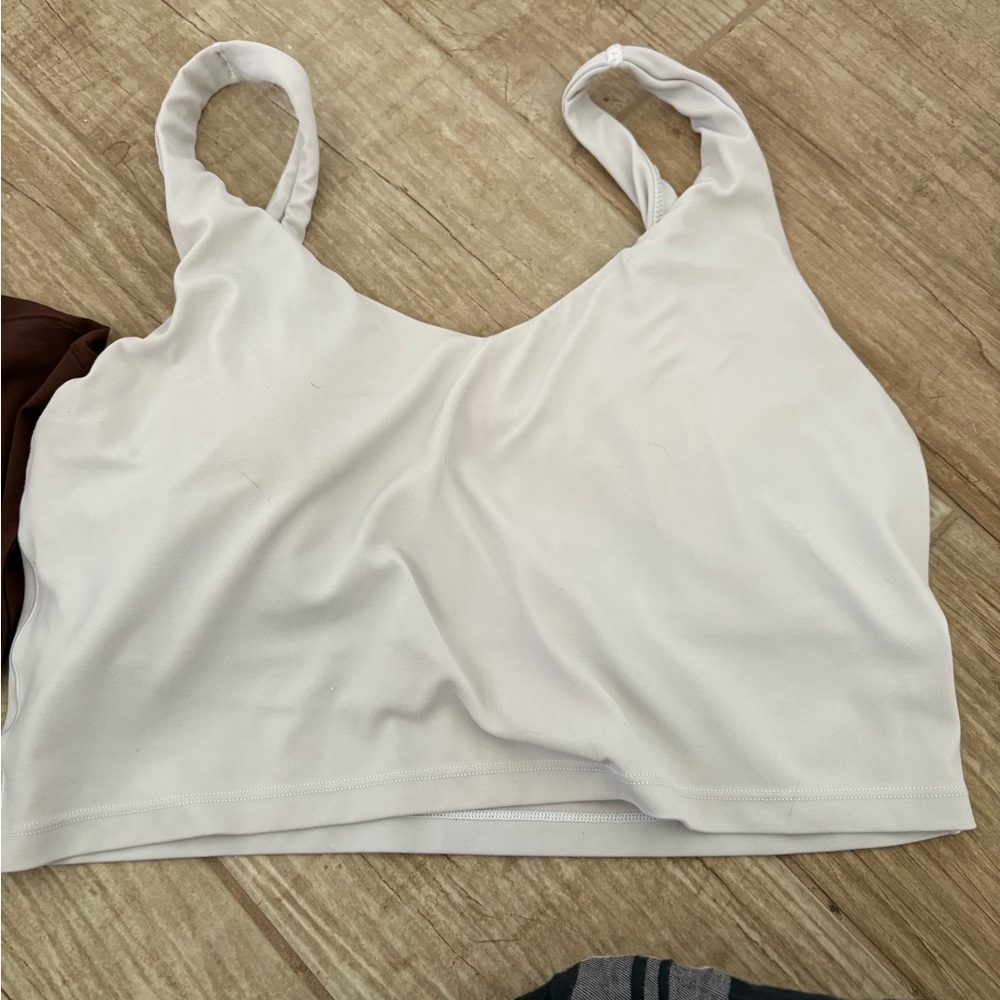 White Scoop Neck Sports Bra